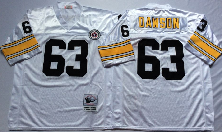 Men NFL Pittsburgh Steelers #63 Dawson white Mitchell Ness jerseys->pittsburgh steelers->NFL Jersey
